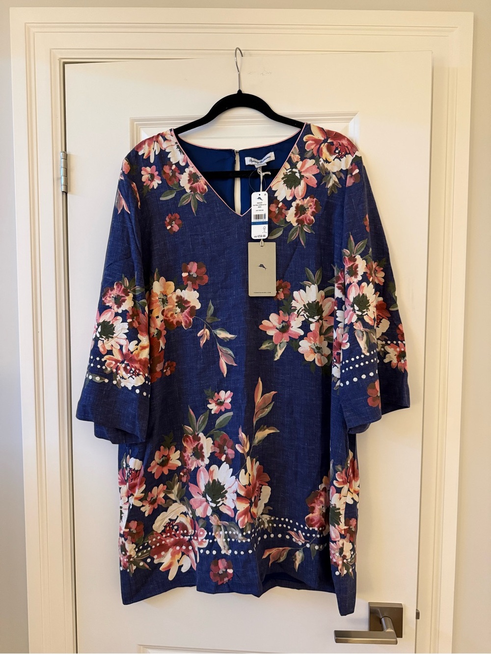 Tommy Bahama Navy Floral V-Neck Dress